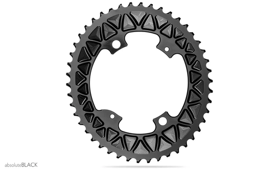 Absolute Black Oval PREMIUM Shimano 4 Hole 2X Sub Compact Chainring 46T