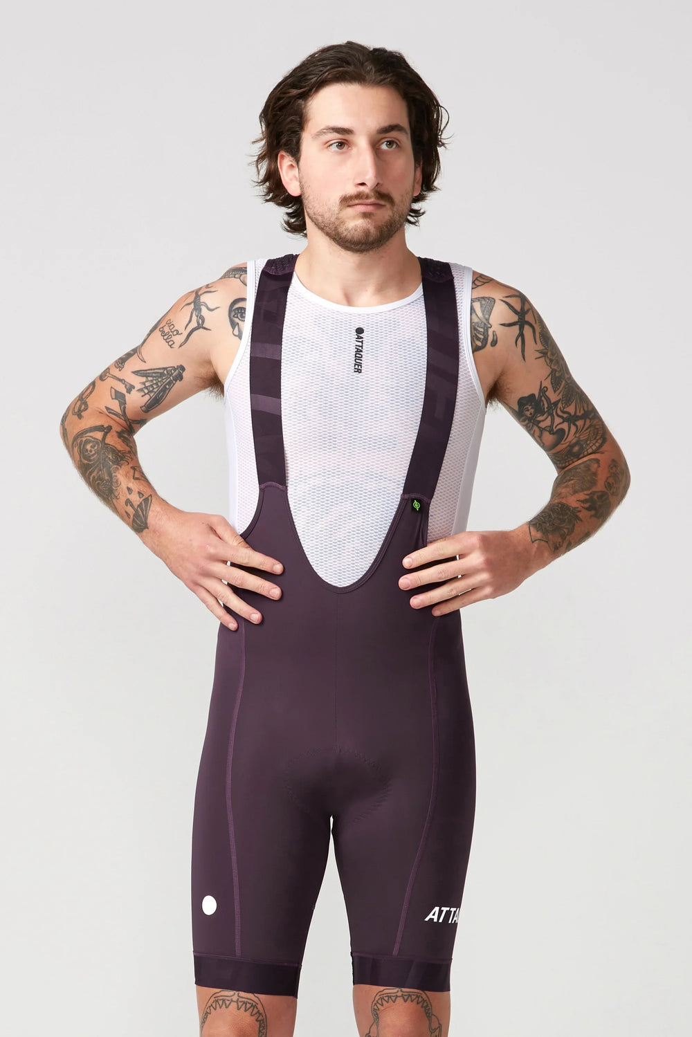 Attaquer All Day Bib Short Aubergine