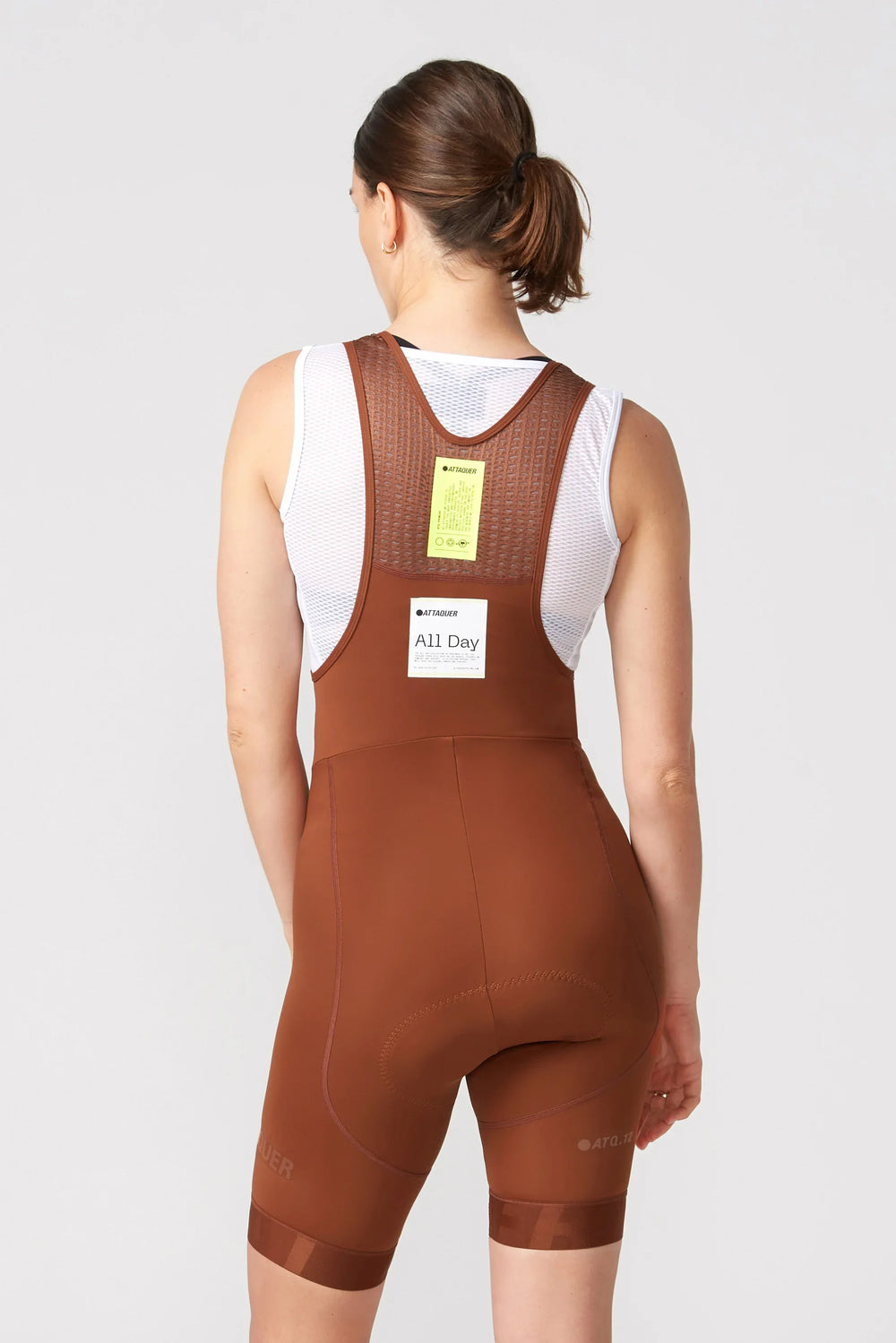 Attaquer Womens All Day Bib Short Burnt Orange/Tonal