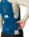 Attaquer Womens All Day Summer Long Sleeve Jersey Blue/Eggshell