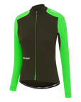 Attaquer Womens All Day Winter Long Sleeved Jersey Pine/Fluro Green