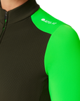 Attaquer Womens All Day Winter Long Sleeved Jersey Pine/Fluro Green