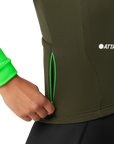 Attaquer Womens All Day Winter Long Sleeved Jersey Pine/Fluro Green