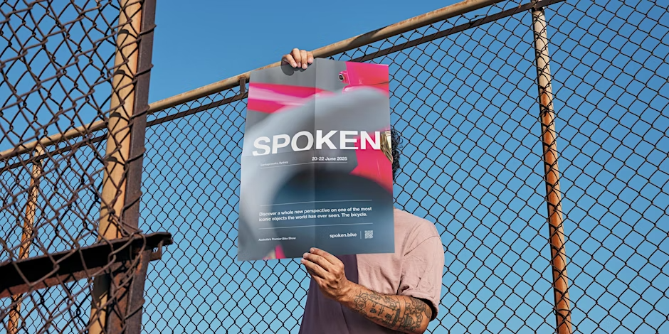 Spoken handmade bicycle show poster