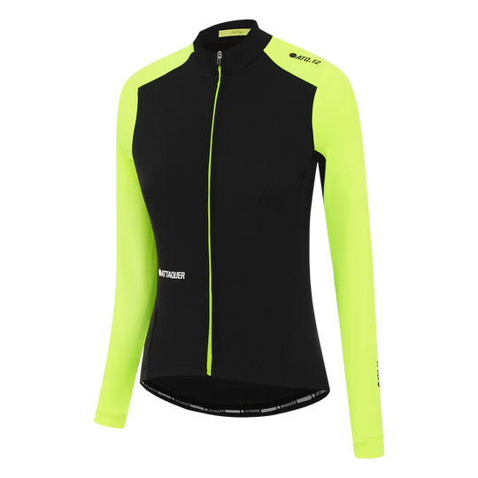 Womens All Day Winter Long Sleeved Jersey Black/Acid Lime