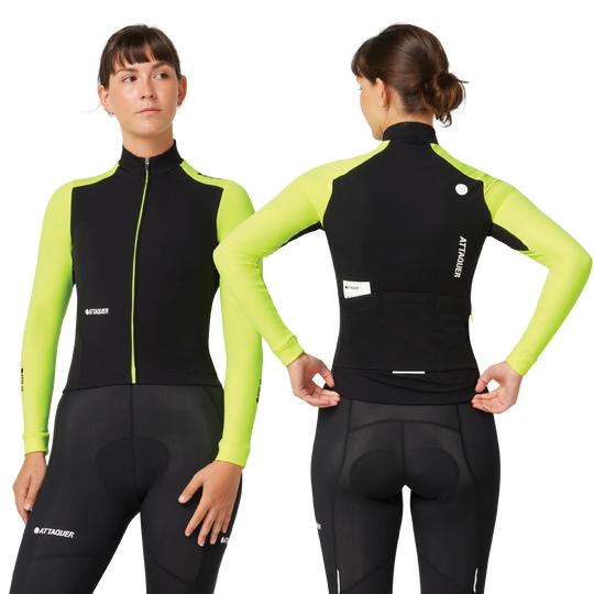 Womens All Day Winter Long Sleeved Jersey Black/Acid Lime