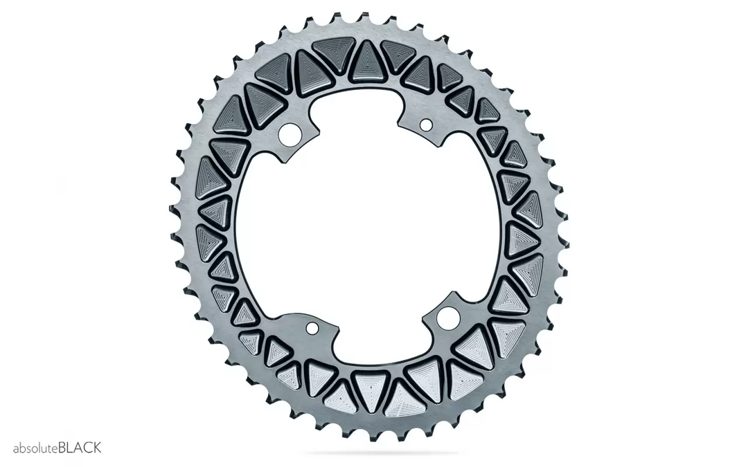 Absolute Black Oval PREMIUM Shimano 4 Hole 2X Sub Compact Chainring 46T