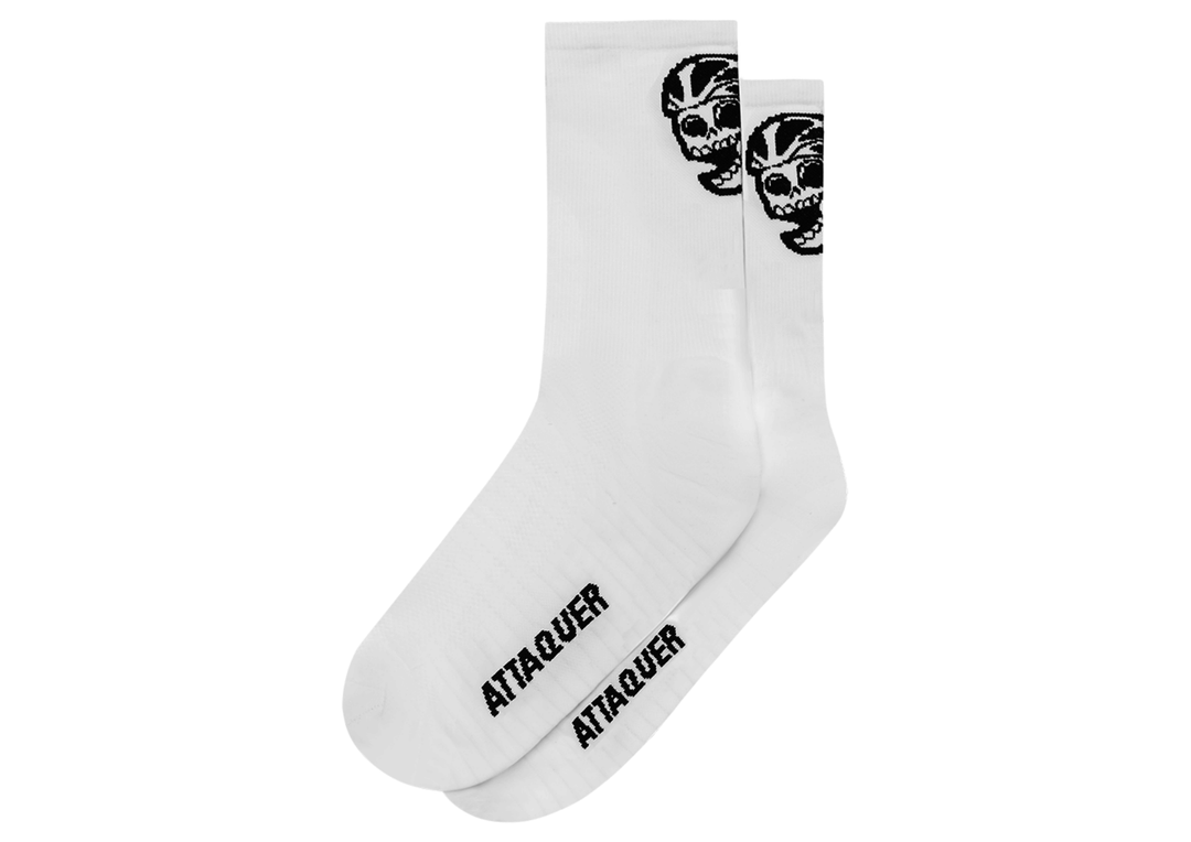 Attaquer Skull Logo Socks , White